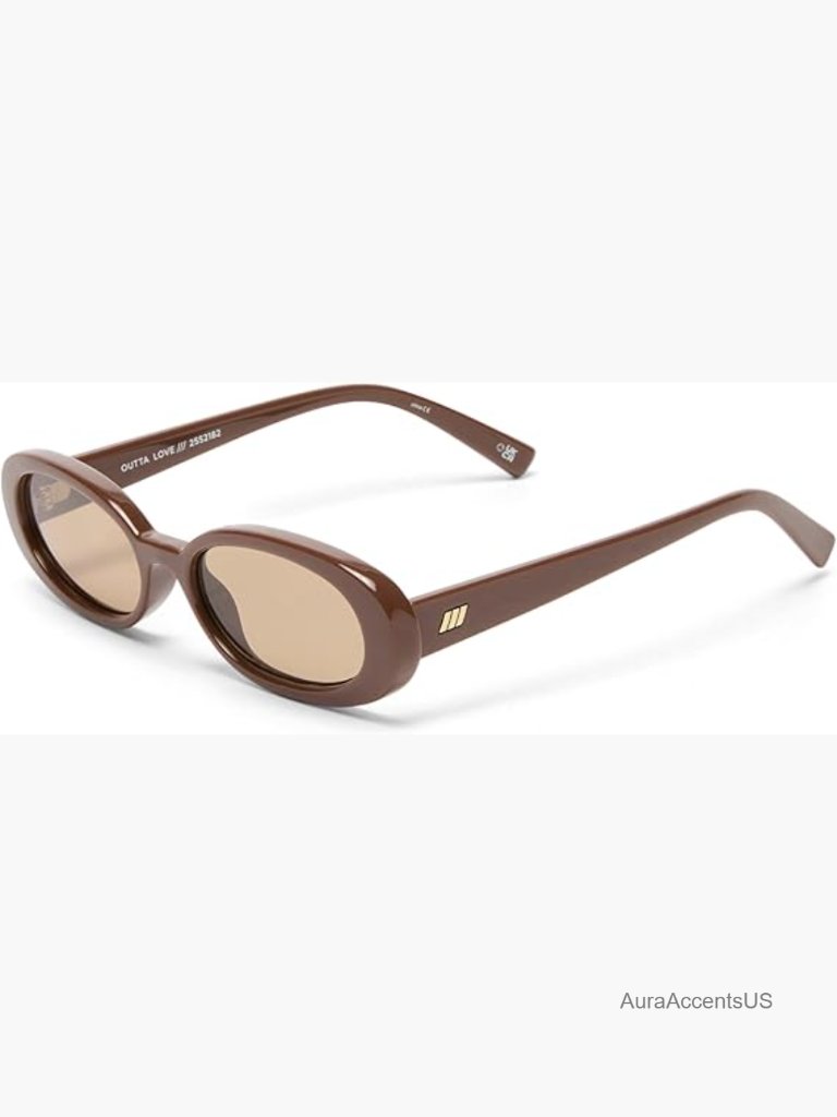 Oval Retro Sunglasses With Uv Protection And Pouch